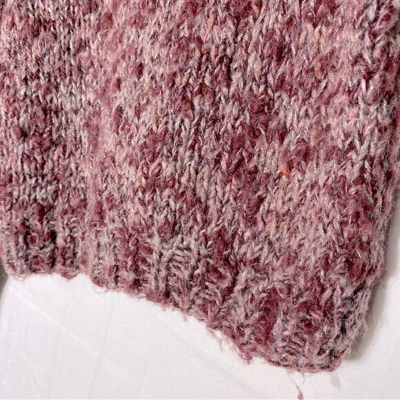 Vintage Gil Aimbez Static Avant Garde Handmade Burgundy Shaggy Sleeve Sweater S - Picture 7 of 15